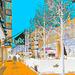 Max tramway scenery  /   Max et le tramway -  Helsingborg - Suède / Sweden.  22 octobre 2008 - Négatif + changement de couleurs