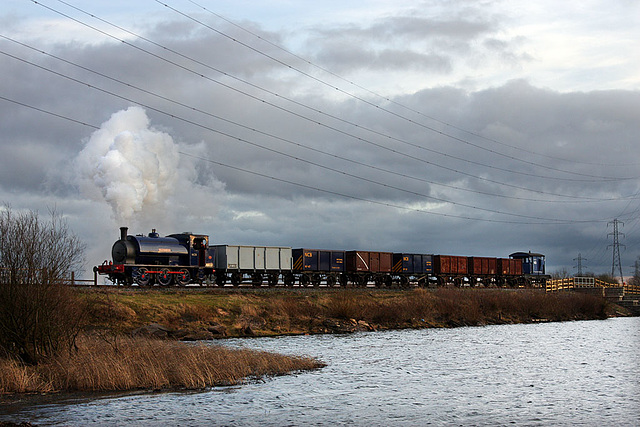 Crossing the Chasewater causeway Crossing the Chasewater causeway