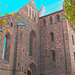 Helsingborg's church / L'église de Helsingborg  -  Suède / Sweden.  22 octobre 2008 -  Ciel bleu photofiltré