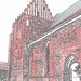 Helsingborg's church / L'église - Photofiltrée en contours en couleur / Colourful outlines