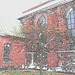 Helsingborg's church / L'église de Helsingborg  -  Suède / Sweden.  22 octobre 2008- Photofiltrée - Contours en couleur / Colourful outlines
