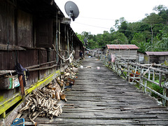 Outside Verandah of the Rumah Jandok Longhouse