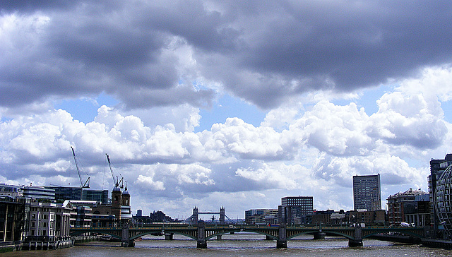 Tower Bridge with clouds