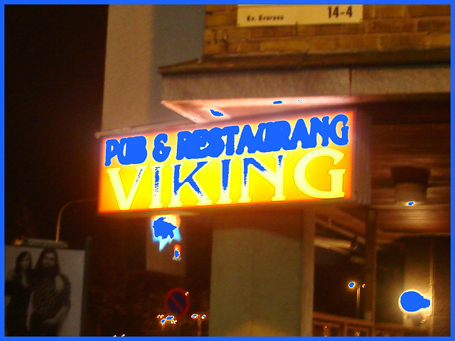 Pub & restaurang Viking  /   Helsingborg - Suède / Sweden.  22 octobre 2008-  Touche de bleu nuit
