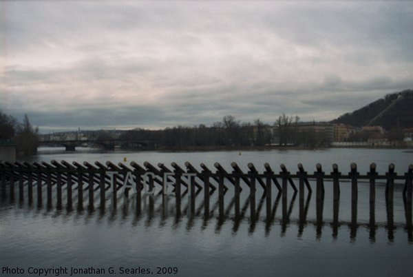 Barrier in the Vltava, Prague, CZ, 2009