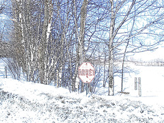 Paysages d'hiver à proximité de l'abbaye de St-Benoit-du-lac au Québec .  7 Février 2009- Colourful outlines / Contours de couleurs