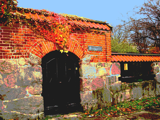 Maison  Skanegarden house - Båstad / Suède - Sweden.  21-10-2008- Postérisation + ciel bleu ajouté