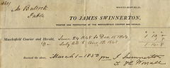 James Swinnerton, Macclesfield Courier invoice 1848-49