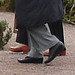 Duo de Dames aux cheveux immaculés / Ultra mature duo - Cimetière et église de Båstad's cemetery & church - Sweden- October 21th 2008-  Chaussures funéraires - Funeral shoes .