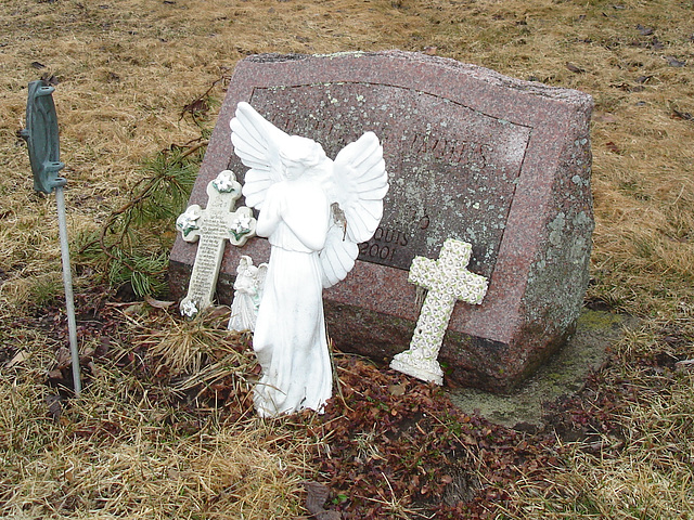 Mountain view cemetery. Saranac lake area.  NY. USA . March 29th 2009 -  With  / avec flash