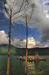 Balinese Hindu temple in the Lake Batur