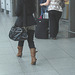 ATM Lady in pale high-heeled boots / La Dame au guichet $$$ en bottes à talons hauts - Aéroport de Copenhague  - 20 octobre 2008.