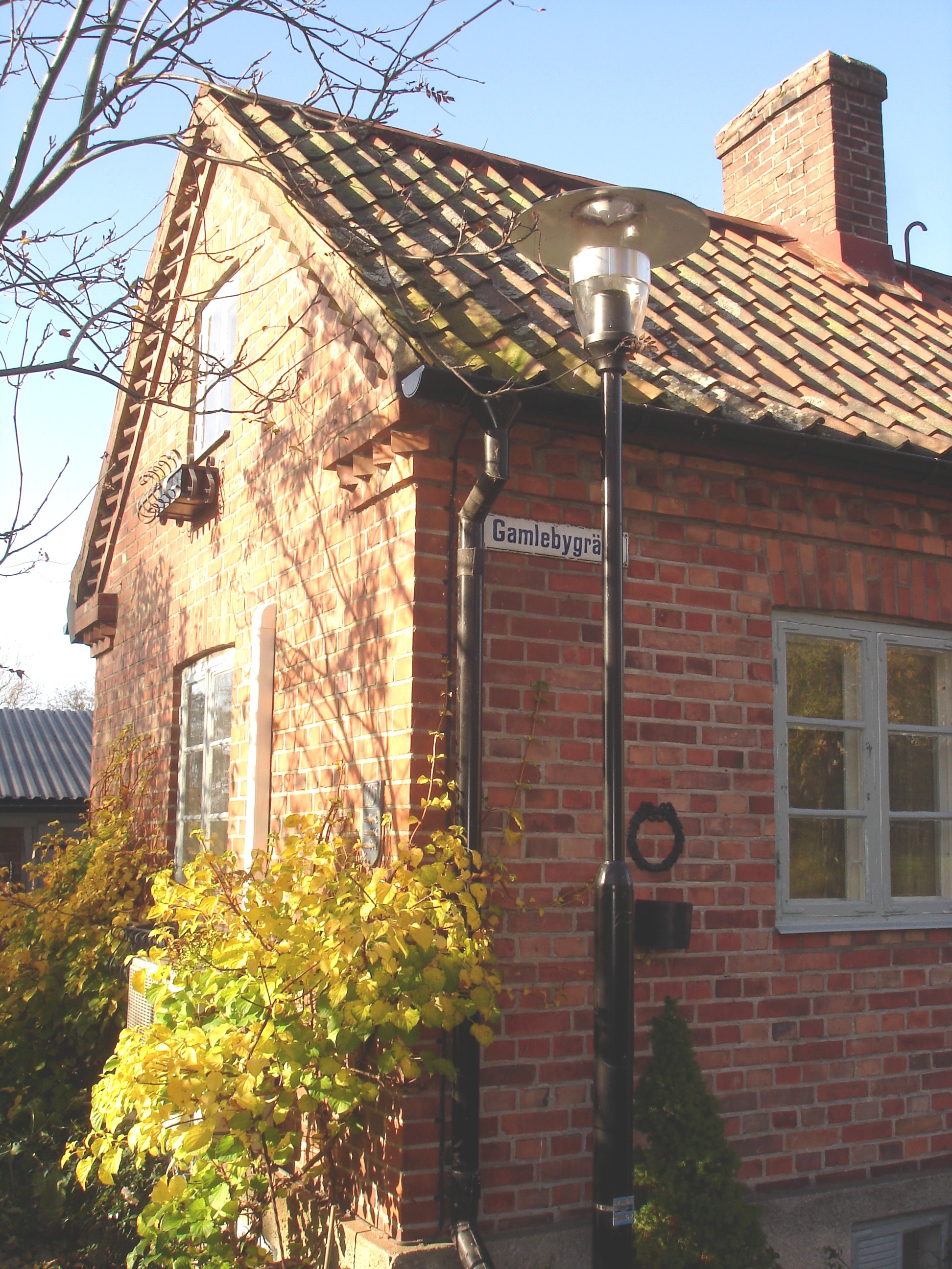 Gamblebygränd house /  Le carrefour Gamblebygränd  -  Laholm / Sweden - Suède.  25 octobre 2008