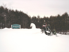 Bienvenue à Austin fondé en 1793 / Austin 1793 sign.  Québec, CANADA