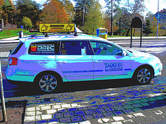 Taxi suédois -  Svea taxiallians / Ängelholm - Suède / Sweden - 23 octobre 2008- Postérisée