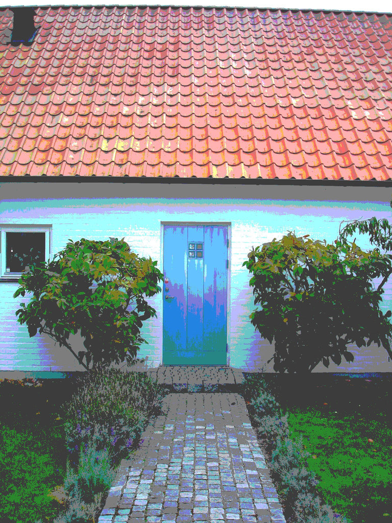 La maison à la porte bleue - Blue door house -  Båstad /  Suède - Sweden.  21-10-08  Postérisée