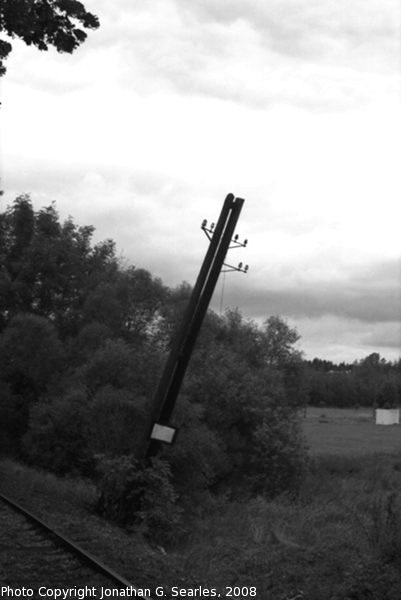 Telegraph Pole, Nadrazi Stara Hut, B&W Version, Stara Hut, Bohemia (CZ), 2008