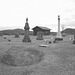 Cimetière américain typique /  Mountain view cemetery. Saranac lake area.  NY. USA . March 29th 2009 - N & B