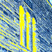 5 avril 2009 - Façade datant de 1900 toujours fièrement debout et bien entretenue /  1900  well-kept façade -  Dans ma ville / Hometown.   -  Négatif en jaune & bleu