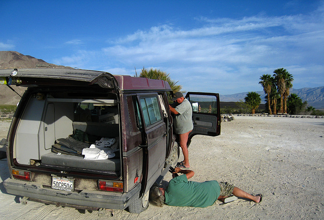 Nick & Bob Fixing Flat Tire (2492)