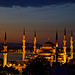 Blue mosque by night