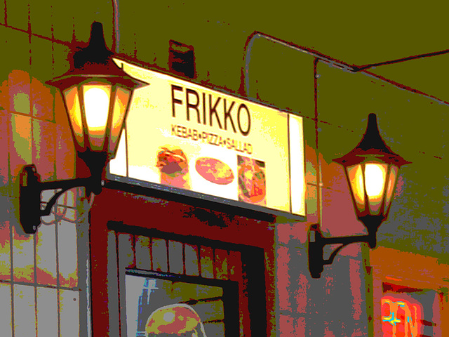 Frikko kebab bar  /  Helsingborg - Suède / Sweden.  22 octobre 2008 - Postérisée