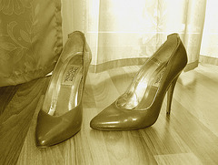 Elsa's friend high heels shoes with permission -  Les talons hauts de l'amie de Elsa avec permission -  Janvier / January 2009 - Sepia