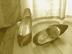 Elsa's friend high heels shoes with permission -  Les talons hauts de l'amie de Elsa avec permission -  Janvier / January 2009 - Sepia