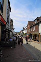 Lewes High Street on a summer Saturday afternoon