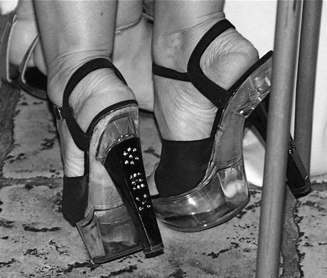 Wedding heels - Feb 2009. B & W