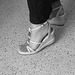 Christiane - New sexy sandals / Nouvelles sandales sexy- Avril 2009. Avec permission. N & B