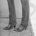 Jeans et escarpins de luxe /  Luxurious pumps and close-fitting jeans -  Cadeau d'une Amie photographe complice Ipernity ! - N & B - B & W