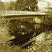 Pont et reflet de rivière - Bridge and river reflection  /   Ängelholm - Suède / Sweden.  23 octobre 2008- Sepia