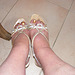 Mon amie adorée Christiane ( Krisontème)  avec permission /  My beloved friend Christiane with permission -  New wedding high heels sandals /  Nouvelles chaussures de mariage à talons aiguilles.
