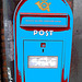Boîte aux lettres publique / Red public mailbox / Copenhagen - Bleu postérisé
