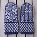 fish mittens - navy and grey