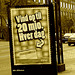 Wind op till 20 mio hver dag blue sidewalk sign -  Copenhague . 20-10-2008 -  Sepia
