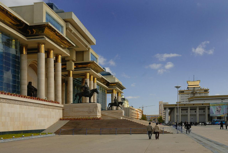 In front of the Parliament building