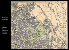 Hackney Bow Stratford Homerton Old Ford map c1884