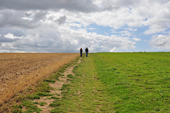 Two Walking Near West Kennet Long Barrow