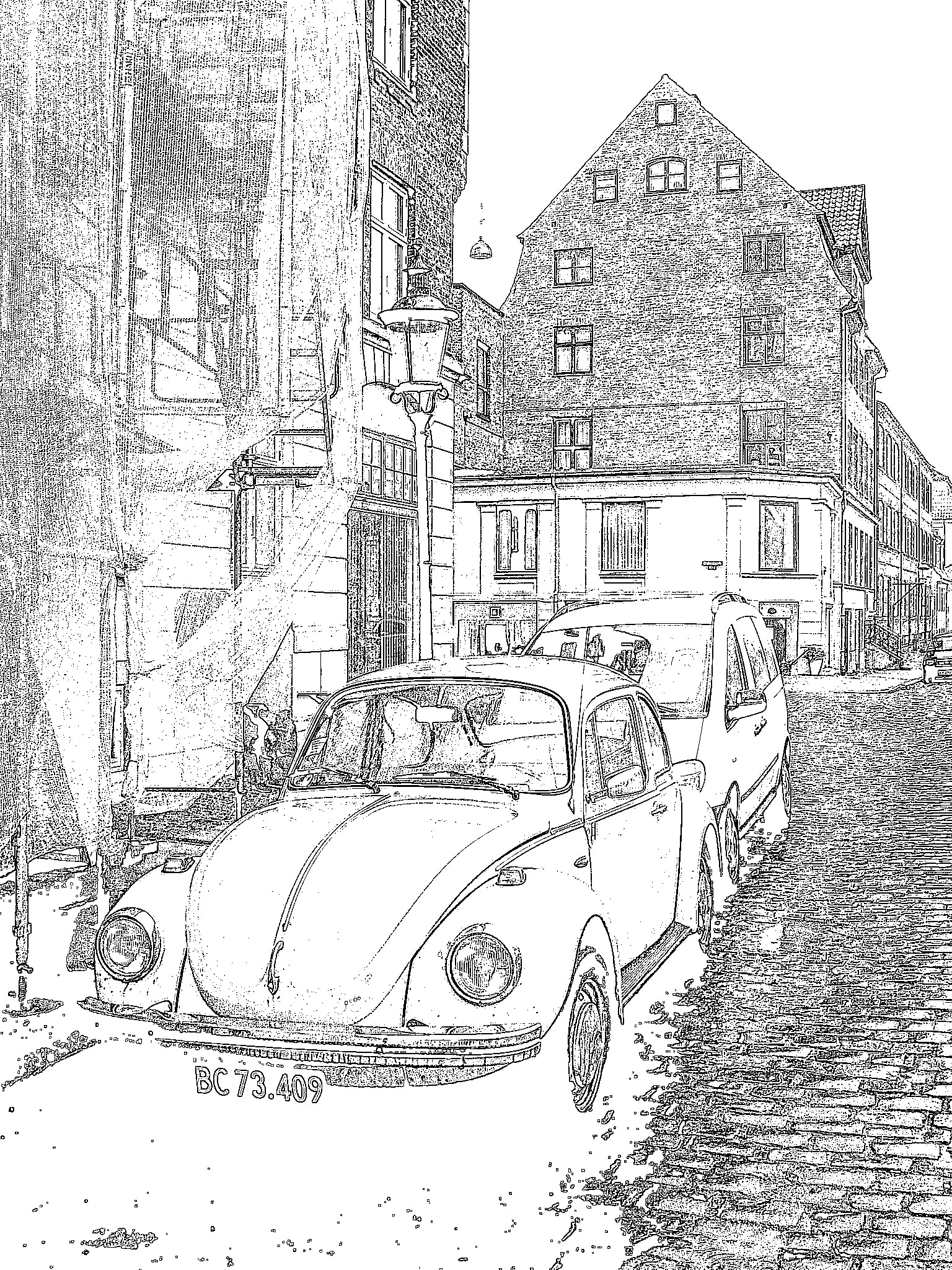 VW -  BC73-409.  Copenhague.  26-10-2008  -  Dark outlines - Contours noirs