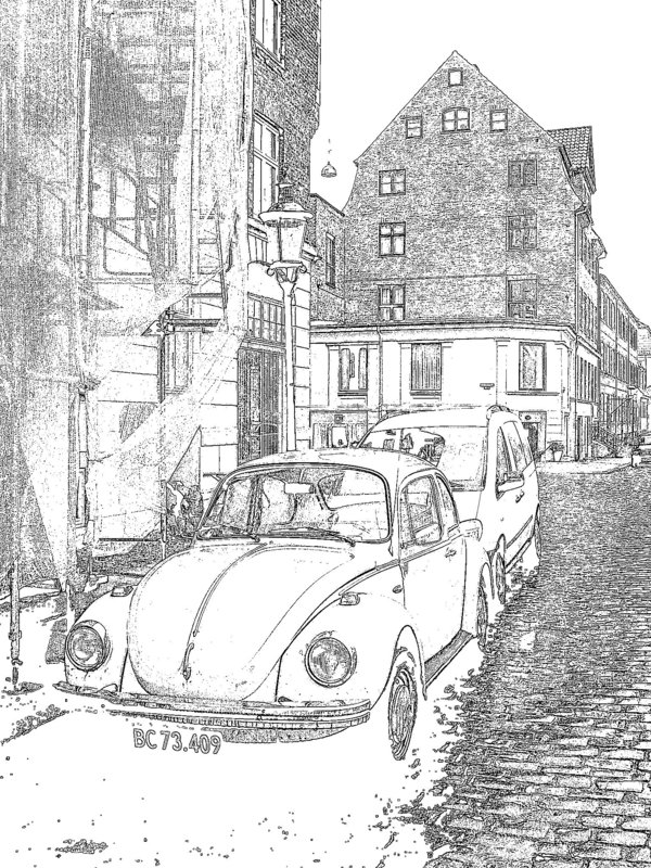 VW -  BC73-409.  Copenhague.  26-10-2008  -  Dark outlines - Contours noirs