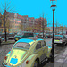 VW et lampadaire /  VW & street lamp - Copenhagen. 26-10-2008 - Effets postérisants