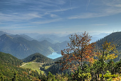 View from "Herzogstand" down to lake "Walchensee"