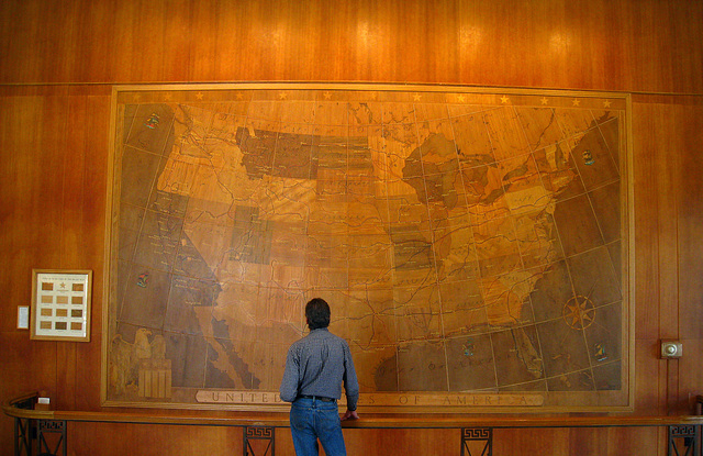 USA Map in Mammoth Hot Springs Hotel (4269)