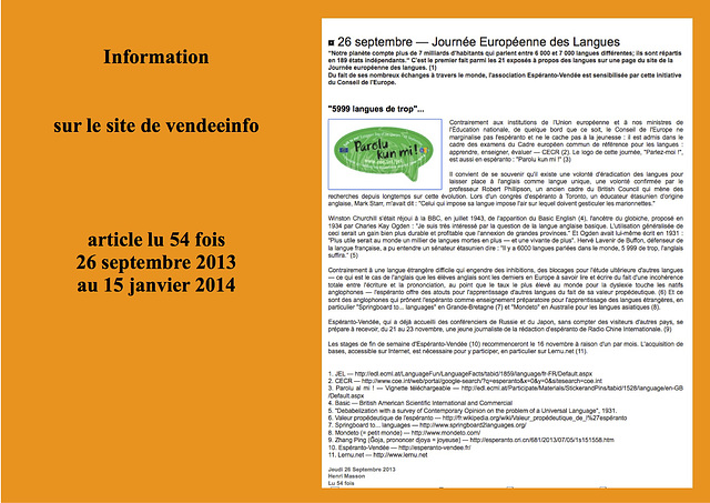 Rapport d'activités d'Espéranto-Vendée 2013