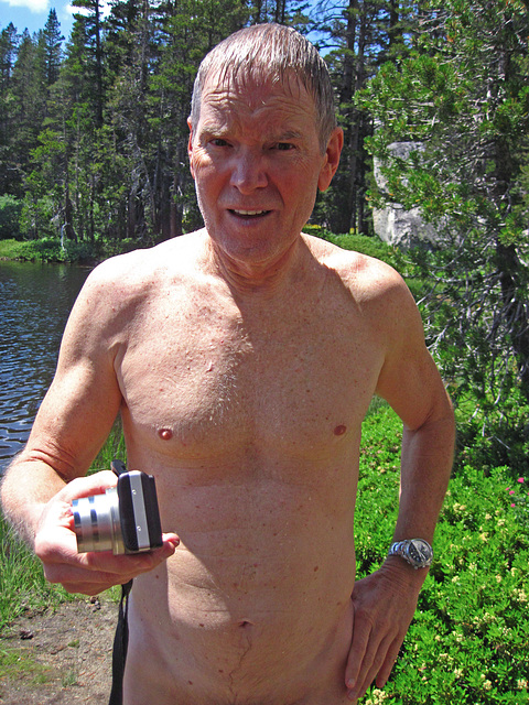 On The Trail to May Lake - Dan at Raisin Lake (0195)