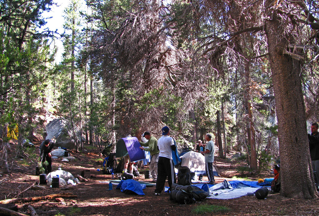 On The Trail to May Lake - Illegal Campers (0740)