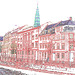 Le clocher Horten /  Horten church tower.  Copenhagen.  26-10-2008 - Contours de couleurs