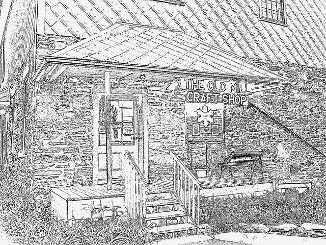 Le moulin Chittenden / Chittenden mills -  Jericho. Vermont . USA.  23-05-2009 -  Contours noirs